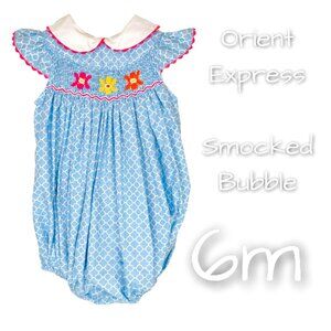 Baby Girl Floral Ruffle Flutter Sleeve Smocked Bubble Romper Outfit 6m